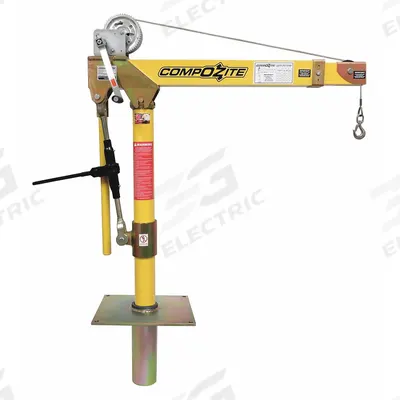 OZ LIFTING PRODUCTS Davit Crane Kit: Composite, Manual, 1,200 lb Max. Load Capacity - Lightweight Composite Davit Crane Kits with Bases