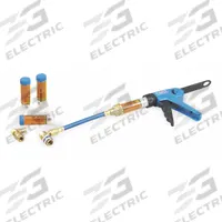 ROBINAIR UV Dye Injection Kit: UV Leak Detection Kit, 6 Pieces, R134a Hose with R12 Adapter, R-134a (MPN 16355). Key specifications — Brand: ROBINAIR; Includes: R134a Hose with R12 Adapter; Size: (4) 3/4 oz Twist-On Cartridges of Universal A/C Dye; Tool Type: UV Leak Detection Kit; For Use With: R-134a.