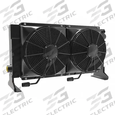 AKG Forced Air Oil Cooler: 70 hp Heat Removed, 80 gpm Max. Flow, 377 psi Max. Pressure - DC Motor Driven Forced Air Oil Coolers