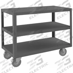DURHAM MFG Work Table: Fixed Ht, Steel, 36 in x 18 in, 1,200 lb Overall Load Capacity (MPN HMT-1836-3-95). Key specifications — Unit Type: Not Expandable or Modular; Assembly: Fully Assembled; Wheel Material: Phenolic; Frame Material Finish: Powder Coated; Mobility: Casters; Height Adjustability: Fixed Height; Included Components: Vice Support Shelf; Frame Construction: Welded Only.