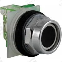SCHNEIDER Extended Push Button Operator: Non-Illuminated, Extended Profile, Metallic, 30 mm, 1NO (MPN 9001KR2BH5). Key specifications — Brand: SCHNEIDER; Action: Momentary; Series: 9001K; Push Button Material Type: Metallic.