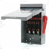 SIEMENS Safety Switch: Fusible, 30 A, Single Phase, 240V AC, Galvanized Steel, Indoor (MPN GF221NA). Key specifications — Brand: SIEMENS.