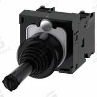 SIEMENS Joystick: Horizontal Operation, 2 Positions, 1NO, Momentary, Non-Latching (MPN 3SU1100-7AC10-1NA0). Key specifications — Bezel Material: Plastic; Contact Form: 1NO; Switch Action: Momentary; Series: 3SU1; Brand: SIEMENS; Number of Positions: 2 + Center Off.