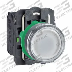 SCHNEIDER Illuminated Push Button: Illuminated, Flush Profile, Non-Metallic, 22 mm, 1NO/1NC (MPN XB5AW3165). Key specifications — Brand: SCHNEIDER; Action: Momentary; Series: XB5; Push Button Material Type: Non-Metallic.