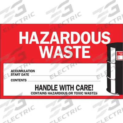 BRADY Handling Label: Handle With Care!/Contains Haz or Toxic Wastes, 6 in x 4 in