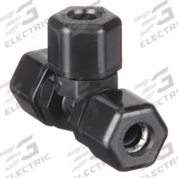PARKER Compression Tee Fitting: 5/16 in OD x 5/16 in OD x 5/16 in OD Size, Polypropylene (MPN P5TU5). Key specifications — Standards: FDA Approved; Brand: PARKER.