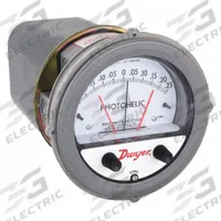 DWYER Differential Pressure Gauge & Switch: Single-Side, 1/8 in NPT Female, ±3% Gauge Accuracy (MPN A3300-0). Key specifications — Sensor Type: Diaphragm; Series: A3000 Photohelic; Housing Material: Die Cast Aluminum; Certificate of Calibration: Not Included; Gauge Accuracy: ±3%.