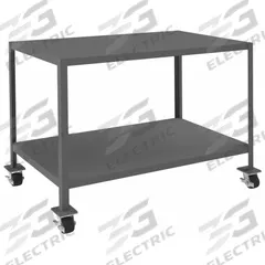 DURHAM MFG Work Table: Fixed Ht, Steel, 48 in x 30 in, 3,000 lb Overall Load Capacity (MPN MTM304836-3K295). Key specifications — Unit Type: Not Expandable or Modular; Assembly: Fully Assembled; Wheel Material: Phenolic; Frame Material Finish: Powder Coated; Mobility: Casters; Height Adjustability: Fixed Height; Caster Type: (4) Swivel Locking; Frame Construction: Welded Only.