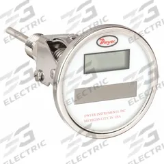 DWYER Digital Thermometer: 9 in Stem Lg, -58°F to 302°F /-50°C to 150°C, ±1%@ 32 to 122°F Accuracy (MPN DBTA3901). Key specifications — Thread Type: NPT; Brand: DWYER; Accuracy: ±1 % @ 32 to 122 °F.