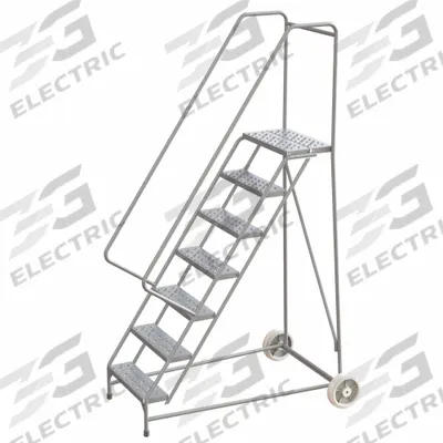 BALLYMORE Wheelbarrow Ladder: 5.8 ft Platform Ht, Assembled, Aluminum - Aluminum Tilt-&-Roll Ladders