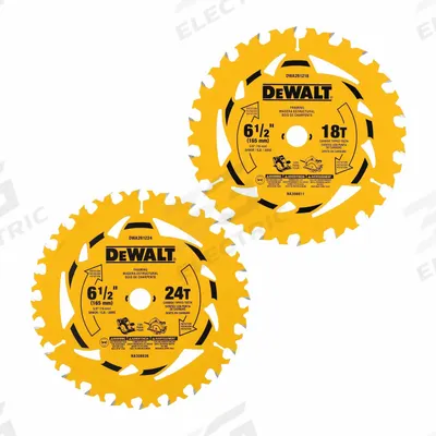 DEWALT Circular Saw Blade Set: 18_24 Teeth, 0.07 in Cut Wd, 5/8 in Arbor Size - Wood-Cutting Blades
