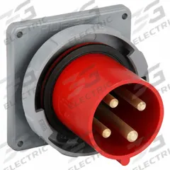 HUBBELL Pin and Sleeve Inlet: Red, 480V AC, Three Phase, 60 A, 3 Pole, 4 Wire, IEC Grounding (MPN HBL460B7W). Key specifications — Brand: HUBBELL.