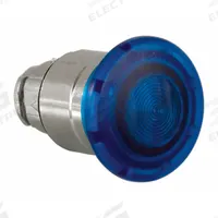 SCHNEIDER Mushroom Head Push Button: Blue, 22 mm Mounting Size, Metallic, Momentary (MPN ZB4BW463). Key specifications — Brand: SCHNEIDER; Action: Momentary; Series: XB4; Push Button Material Type: Metallic.