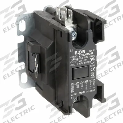 EATON Definite Purpose Magnetic Contactor: 1 Poles, 120V AC, 25 A - Non-Reversing Definite Purpose Contactors