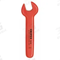 KNIPEX Open End Wrench: Alloy Steel, Chrome, 13 mm Head Size, 5 1/8 in Overall Lg, Std, Insulated (MPN 98 00 13). Key specifications — attr309776: Yes; attr309781: Chrome; attr309780: Alloy Steel; attr324939: KNIPEX.