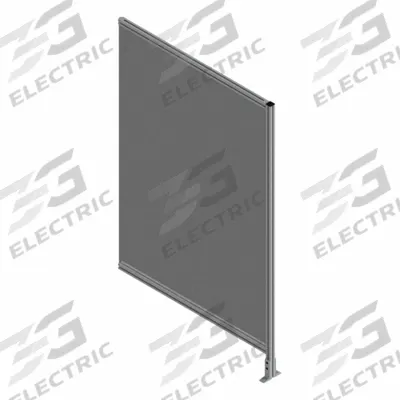 FAZTEK T-Slot Framing System Panel: Add-On, Gray, 84 in H x 12 in W x 5 1/2 in D - Clear Plastic Panel Add-On Kits