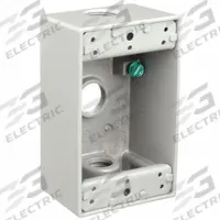 BELL Electrical Box: Aluminum, Rectangular, 1 Gangs, 1/2 in Hub Size, 18.3 cu in Capacity, Gray (MPN 5320-0). Key specifications — Color: Gray; Brand: BELL.