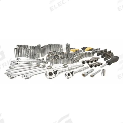 STANLEY Mechanics Tool Set,145 pcs.: 145 Total Pcs, SAE, 1/4 in/3/8 in Socket Drive Size - Tool Sets with Tool Case