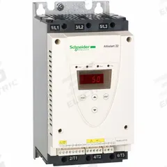 SCHNEIDER Soft Start: 230-440V AC, 42 A Output Current, With Bypass, IP20, 60/50 Hz, Three Phase (MPN ATS22D47Q). Key specifications — attr1380771: 110-230V AC; attr1380759: ATS22D47Q.