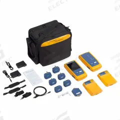 FLUKE NETWORKS Cable Tester Kit: DSX 5000 CableAnalyzer, Industrial Network Base Model, DSX2-5-IE-K1. Key specifications — Communication Protocol: Wi-Fi; Manufacturer Part Number: DSX2-5-IE-K1; Alert Type: Digital Display; Compatible Cable Type: CAT8; Data Safe Monitor: Yes; Display Screen Type: LCD; Display Type: Digital; Includes: (2) Hand Straps.