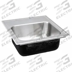 JUST MANUFACTURING Drop-In Sink with Faucet Ledge: 18 in Overall Lg, 15 in Overall Wd, 12 in Bowl Lg (MPN SL1815A3-J). Key specifications — Brand: JUST MANUFACTURING; Color Family: Silver/Gray.