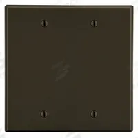 HUBBELL Wall Plate: Blank, 2 Gang, Brown, Midsize Size (MPN PJ23). Key specifications — Brand: HUBBELL; Material: Polycarbonate.