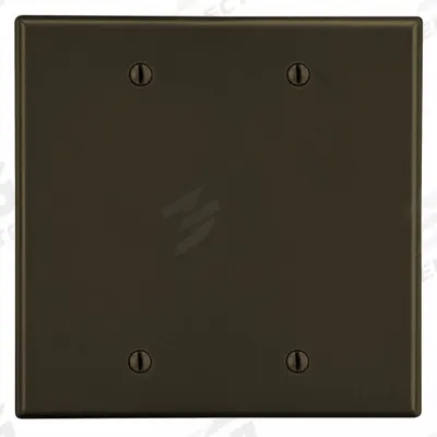 HUBBELL Wall Plate: Blank, 2 Gang, Brown - General Purpose Wall Plates