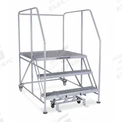 COTTERMAN Mobile Work Platform: 2.5 ft Platform Ht - Max, 36 in x 60 in, Steel, 800 lb Load Capacity (MPN 3WP3660RA3B4B8AC1P6). Key specifications — Folding: Not Foldable; Mobility: Rolling; Components Included: Rubber Foot Pads; Use Location: Indoor; Brand: COTTERMAN; Color: Gray; Height Adjustability: Fixed Height; Includes Handrails: Handrails Included.