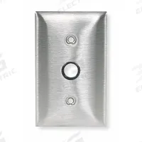 HUBBELL WIRING DEVICE-KELLEMS Telephone Wall Plate: Gray, 1 Gang, 1 Port, Flat Module, Vertical (MPN SS12). Key specifications — Brand: HUBBELL WIRING DEVICE-KELLEMS; Material: Stainless Steel; Color: Gray; Compatible Connector Type: F-Type; Outlet Orientation: Vertical; Module Style: Flat.