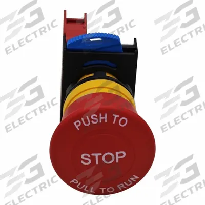 Dayton Emergency Stop Push Button: Non-Illuminated, Mushroom Head Profile, Non-Metallic - Mushroom-Head Push Buttons