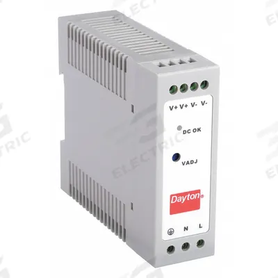 DAYTON DC Power Supply: DIN Rail, 50 W Output Power - Rated, 1 A Current - Output - DIN Rail Mount DC Power Supplies