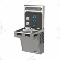 HALSEY TAYLOR Drinking Fountain with Bottle Filler: On-Wall, 8 gph @ 50°F, Steel, Silver (MPN HTHB-HAC8PV-WF). Key specifications — Brand: HALSEY TAYLOR; Housing Material: Steel; Filter Access: Bottom Panel Access; Housing Finish: Platinum Vinyl; Chilling Capacity: 8 gph @ 50°F; Housing Color: Silver.
