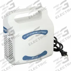 WELCH Piston Air Compressor/Vacuum Pump: 0.033 hp, 1 Phase, 115V AC, 33 psi Max Continuous Pressure (MPN 2511B-01). Key specifications — attr50761: 115V AC; attr50712: WELCH; attr51763: 1.