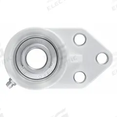 NTN 3 Bolt Flange Bearing: Radial Ball, 1 7/16 in Bore, Polymer, Set Screws, 3 47/64 in Lg, 440C (MPN SUCFBL207-23). Key specifications — Bore Type: Cylindrical; Brand: NTN; Lubricant Material: FDA/USDA-H1 Solid Grease; Mounting Bolt Size: 1/2 in; System of Measurement: Inch; Included Bearing Cap: None.