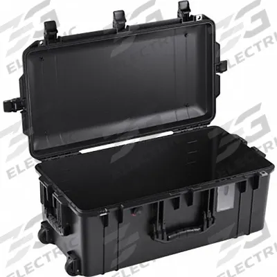 PELICAN Protective Case: 12 1/4 in x 24 1/2 in x 10 1/4 in Inside, No Foam, Black - Lightweight Suitcase-Style Cases