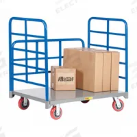 LITTLE GIANT Platform Truck: 3,600 lb, 60 in L x 24 in W x 9 in H Deck, Solid, 12 ga Deck, Rubber (MPN DRB-2460-6PY). Key specifications — Side Panel Type: (3) Removable Panels; Brand: LITTLE GIANT; Color: Gray; Caster/Wheel Configuration: (2) Swivel.
