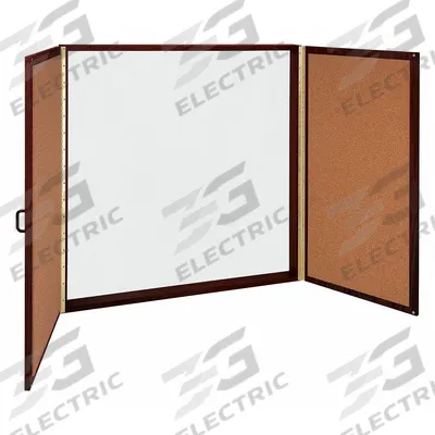 GHENT Conference Room Dry Erase Cabinet: Porcelain-Covered Steel, Wood Laminate - Dry Erase & Bulletin Board Cabinets