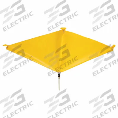 PIG Leak Diverter Tarp: 5 ft Lg, 5 ft Wd, Magnetic Corners Leak Diverter Mounting - Under the Ceiling Leak Diverters