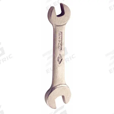 AMPCO Open End Wrench: Aluminum Bronze, Natural, 11 mm_13 mm Head Size, 5 3/4 in Overall Lg - Metric, Double End, Open End Nonsparking Wrenches