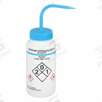 APPROVED VENDOR Wash Bottle: 500 mL, Bleach/Sodium Hypochlorite, Blue, Wide, Std Spout Spout, White (MPN 24J908). Key specifications — Closure Color: Blue; Vented/Nonvented: Nonvented; Body Color: White; Brand: APPROVED VENDOR; Imprinting Group: Specific Chemicals.