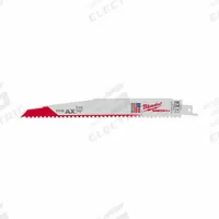 MILWAUKEE Reciprocating Saw Blade: 5 Teeth per Inch, 9 in Blade Lg, 0.06 in Blade Thick, 5 PK (MPN 48-00-5026). Key specifications — attr1109198: 5; attr1109200: Rigid for Straight Cuts; attr1109201: Straight; attr1109209: MILWAUKEE.