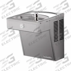 HALSEY TAYLOR Drinking Fountain: On-Wall, 26 5/16 in Ht, 20 3/16 in Dp, 20 3/8 in Overall Wd, Silver (MPN 8250080083). Key specifications — Housing Color: Silver; Brand: HALSEY TAYLOR; Vandal Resistant: Vandal Resistant; Housing Material: Stainless Steel; Refrigeration: Refrigerated.