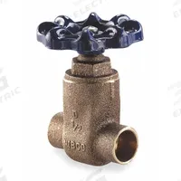 NIBCO Gate Valve: 1 1/4 in, Bronze, Non-Rising, 200 psi Max. Pressure (CWP), Wheel, Solid Wedge (MPN S29 1-1/4). Key specifications — Wedge Material: Cast Brass; Brand: NIBCO; Bonnet Material: Bronze.