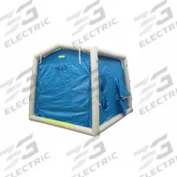 FSI Decontamination Shower: 2 Stations, 12 Spray Heads, Enclosed, Inflatable, 8 ft x 10 ft x 10 ft (MPN DAT3030S). Key specifications — Color: Blue; Includes: Inflation Valve and Hose; Brand: FSI.