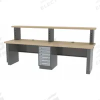 GREENE MANUFACTURING, INC. Workbench: Fixed Ht, Hardwood, 96 in x 30 in, Gray, Gray, Drawers/Riser (MPN DTL-8ACA-Z). Key specifications — Height Adjustability: Fixed Height; Brand: GREENE MANUFACTURING, INC.; Color: Gray.