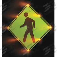 LED Crossing Sign: 30 in x 29 in Nominal Sign Size (W x H), Aluminum, W11-2 MUTCD, Diamond, Plug-In (MPN 2180-00254). Key specifications — Sign Material: Aluminum; Retroreflective Grade: Diamond.