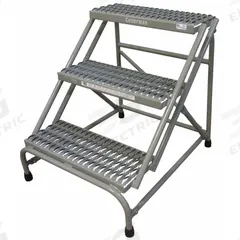 COTTERMAN Step Stool: 3 Steps, 2.5 ft Overall Ht, 500 lb Load Cap, Steel, 2.5 ft Standing Ht (MPN 1403N2628A3E10B1C1P1). Key specifications — Brand: COTTERMAN; Color: Gray.