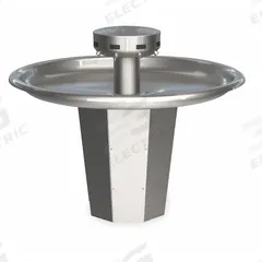 BRADLEY Wash Fountain: Silver, Stainless Steel, Circular, 54 in Overall Wd, Off-Line Vent Drain (MPN S93-641). Key specifications — Bowl Shape: Circular; Drain Type: Off-Line Vent; Color: Silver; Brand: BRADLEY; Series: Sentry; Sink Material: Stainless Steel; ADA Compliant: ADA Compliant.
