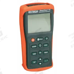 EXTECH Thermocouple Thermometer: -200°F to 1,999°F, 2 Channels, RS-232/SD Card (MPN EA15). Key specifications — Testing Functions: Average Temperature; Accuracy: ±0.05 % + 1.5 °F/0.75 °C (Type J, K, E, T, N); Brand: EXTECH.