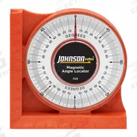 JOHNSON LEVEL Angle Finder: 4 Quadrants, Magnetic, Inches, Acrylic, 5.88 in Lens Dia, 0°to 90° (MPN 700). Key specifications — attr936230: Plastic; attr936215: JOHNSON LEVEL; attr940475: Acrylic.